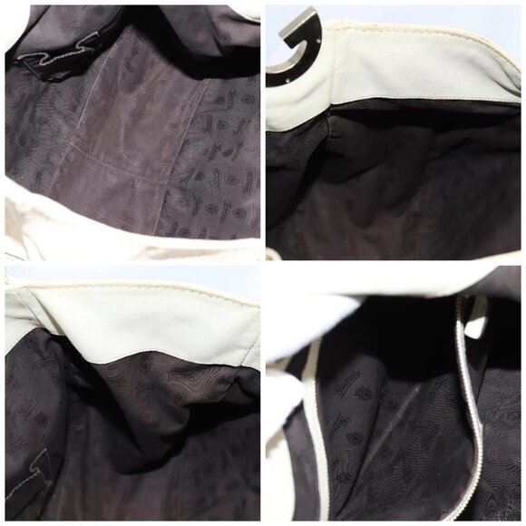 GUCCI GG Canvas Guccissima Shoulder Bag Leather Gold White 203504 Auth 137866 - Picture 16 of 16